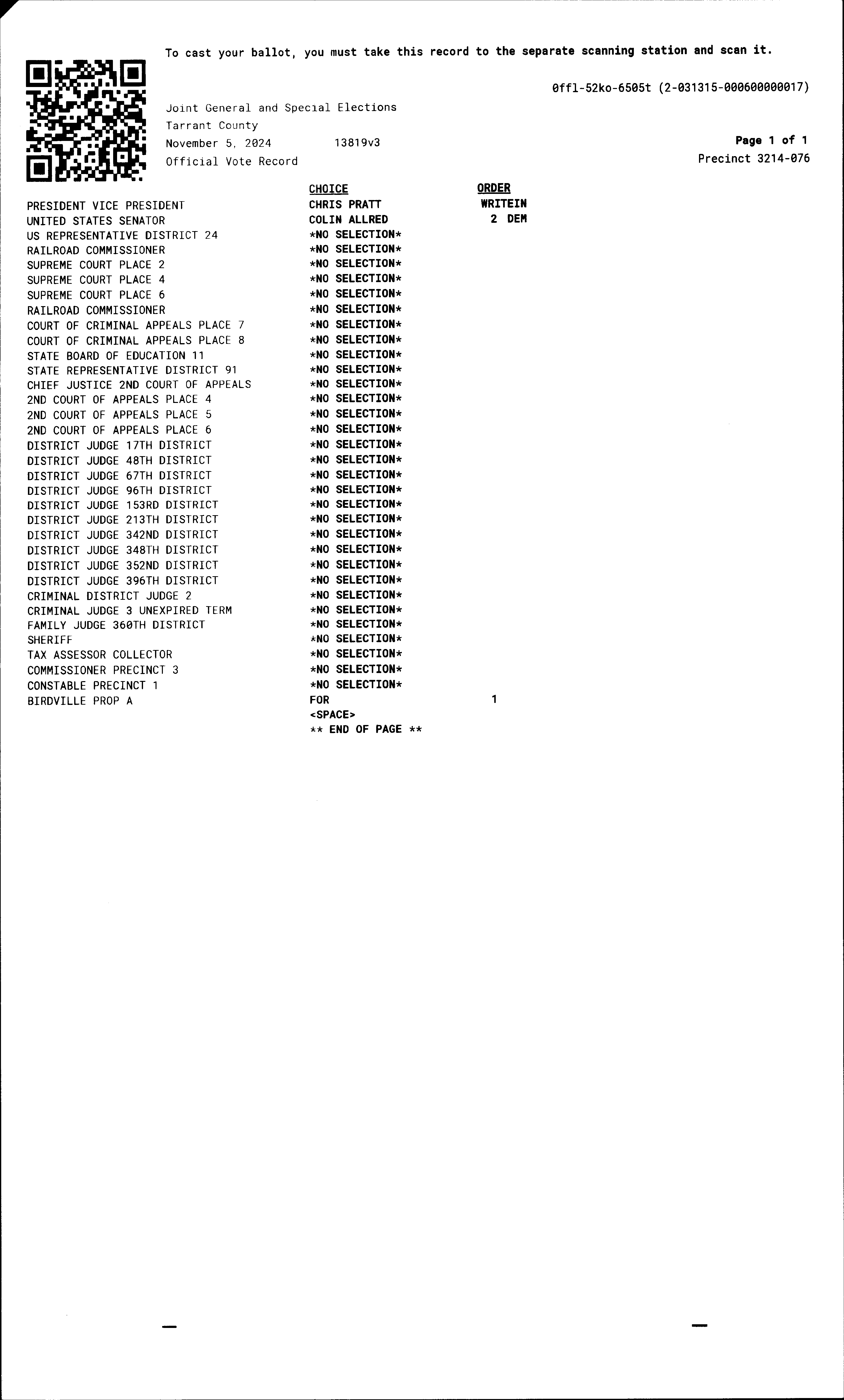 Page 1 of ballot A84079B8-CE83-4F45-A655-07C820005713